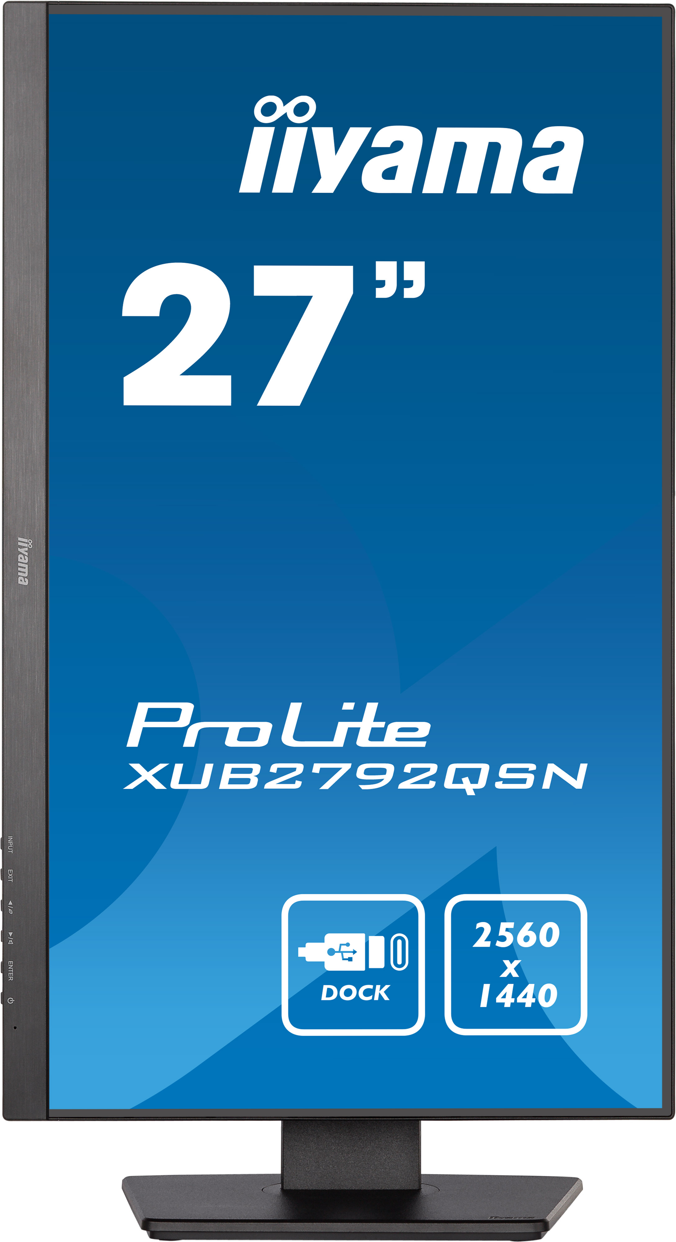 iiyama ProLite XUB2792QSN-B5 27 inch WQHD IPS met USB-C-dock en RJ45 (LAN) zwart 