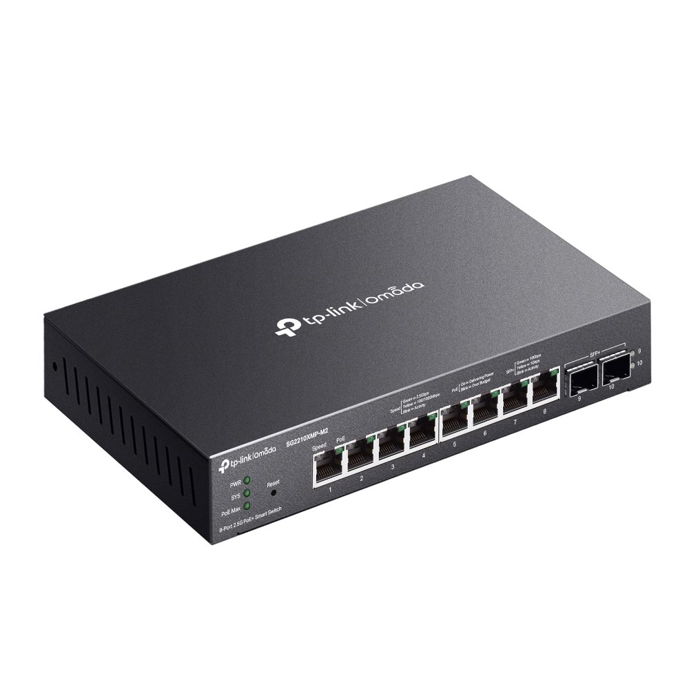 TP-Link 8-Port PoE+ 2.5GBASE-T 2-Port 10GE SFP+ switch SG2210XMP-M2