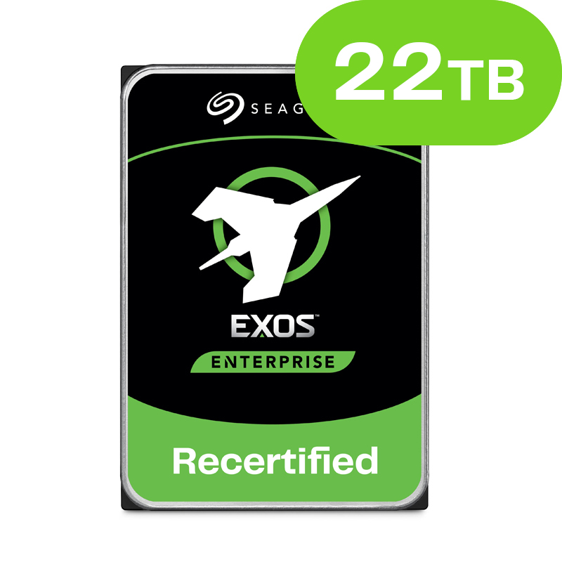 22TB Seagate Exos X16 SATA 6Gb/s Recertified ST22000NM000C-FR