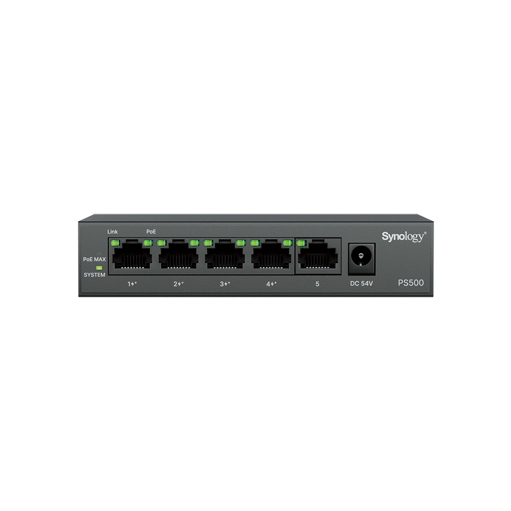Synology 5-port unmanaged Gigabit PoE+ Switch PS500