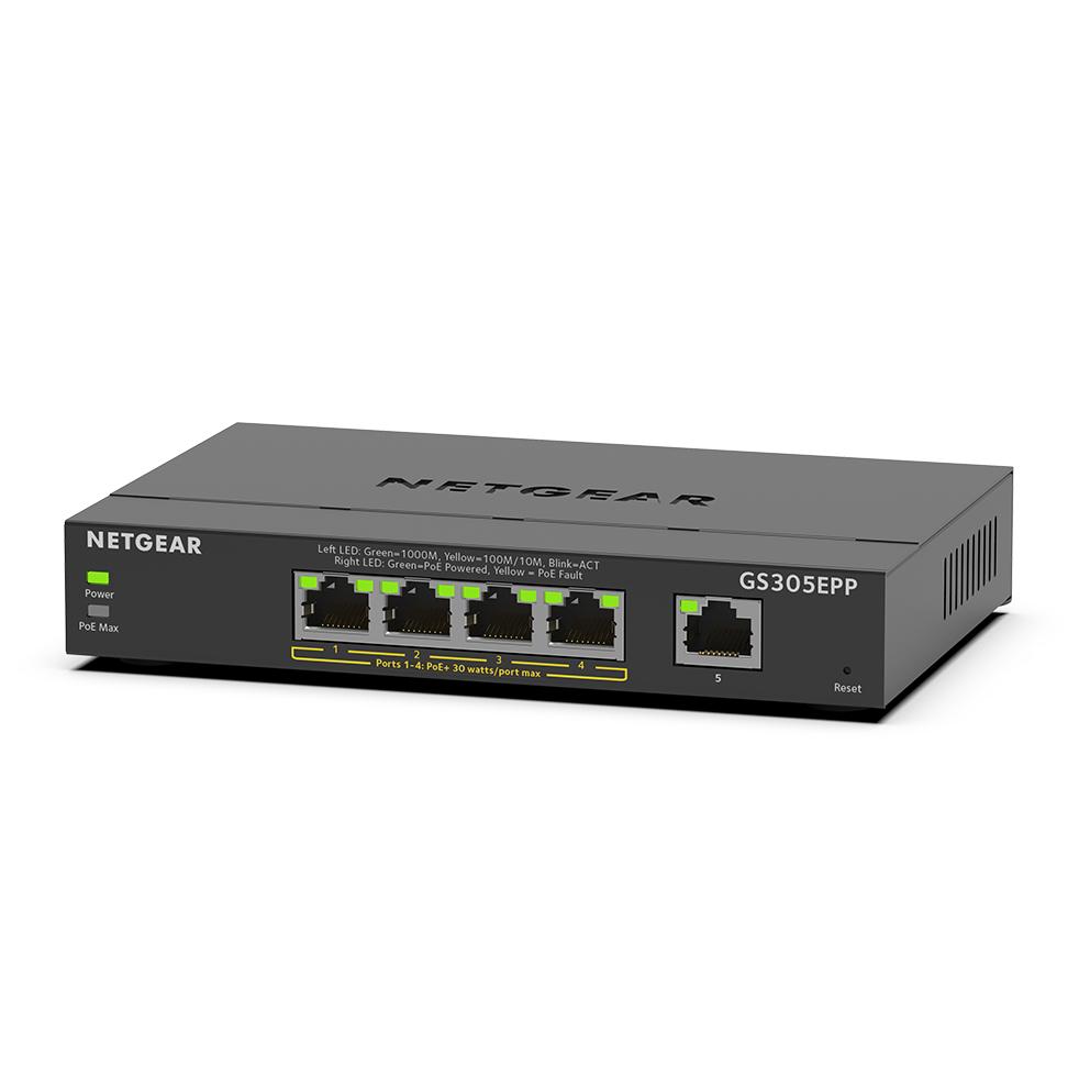 Netgear 5 port PoE+ (120 W) plus Switch GS305EPP-100PES