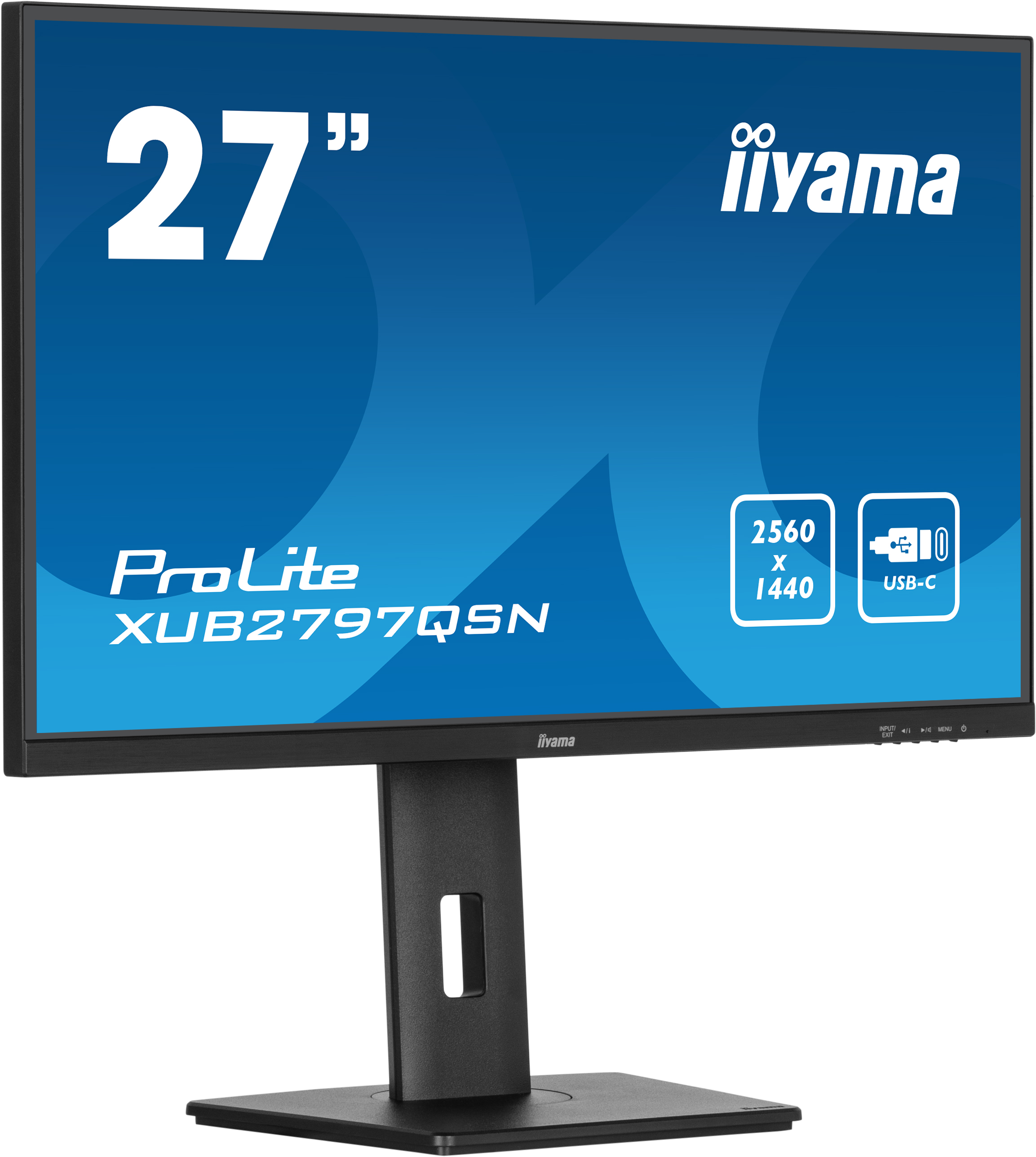 iiyama ProLite XUB2797QSN-B2 27inch QHD IPS monitor met USB-C dock en RJ45 (LAN)