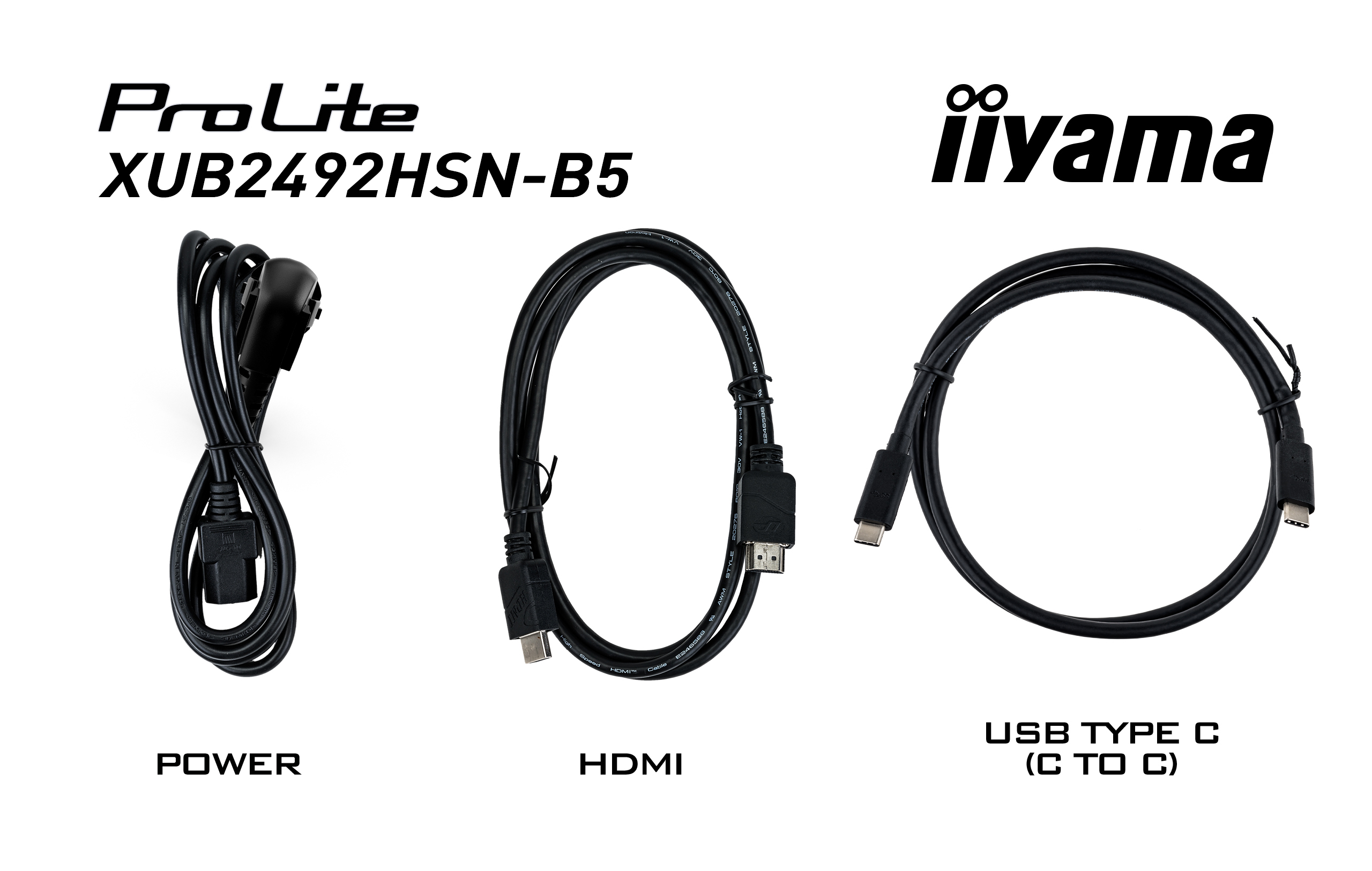 iiyama ProLite XUB2492HSN-B5 24 inch 1920 x 1080 Full HD (1080p) zwart mat