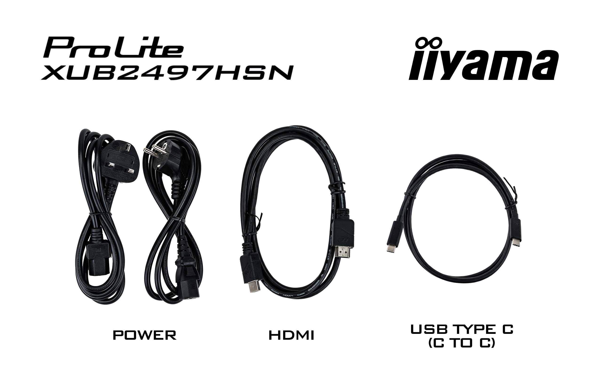 iiyama ProLite XUB2497HSN-B2 24inch IPS monitor met USB-C dock en RJ45 (LAN)