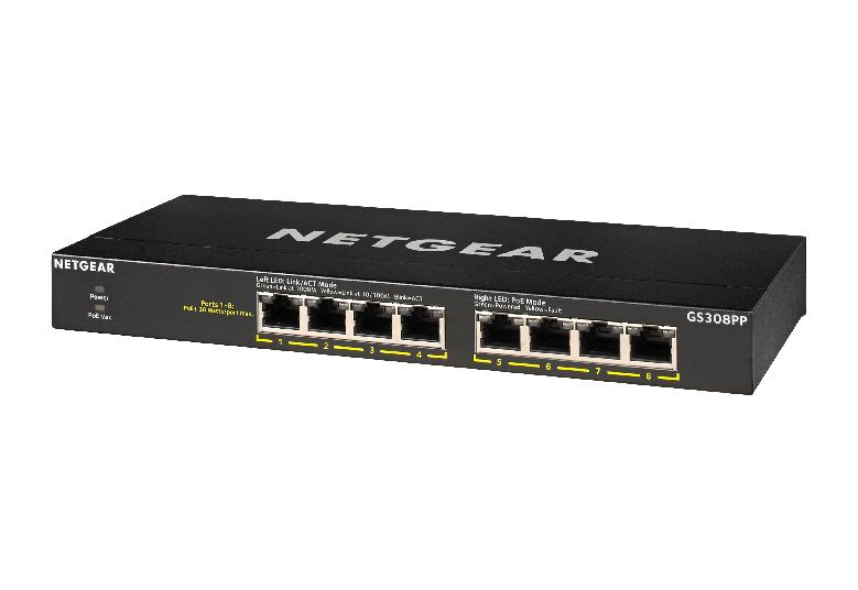 Netgear 8x10/100/1000 PoE+ unmanaged switch GS308PP-100EUS