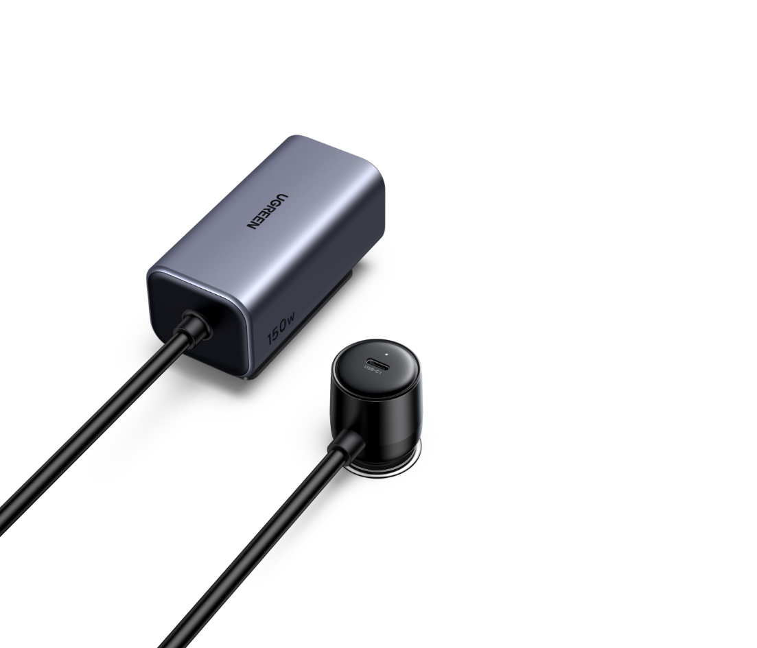 UGREEN 150W USB-C Car Charger with Extended USB-A + 2 USB-C Charging Hub 35571