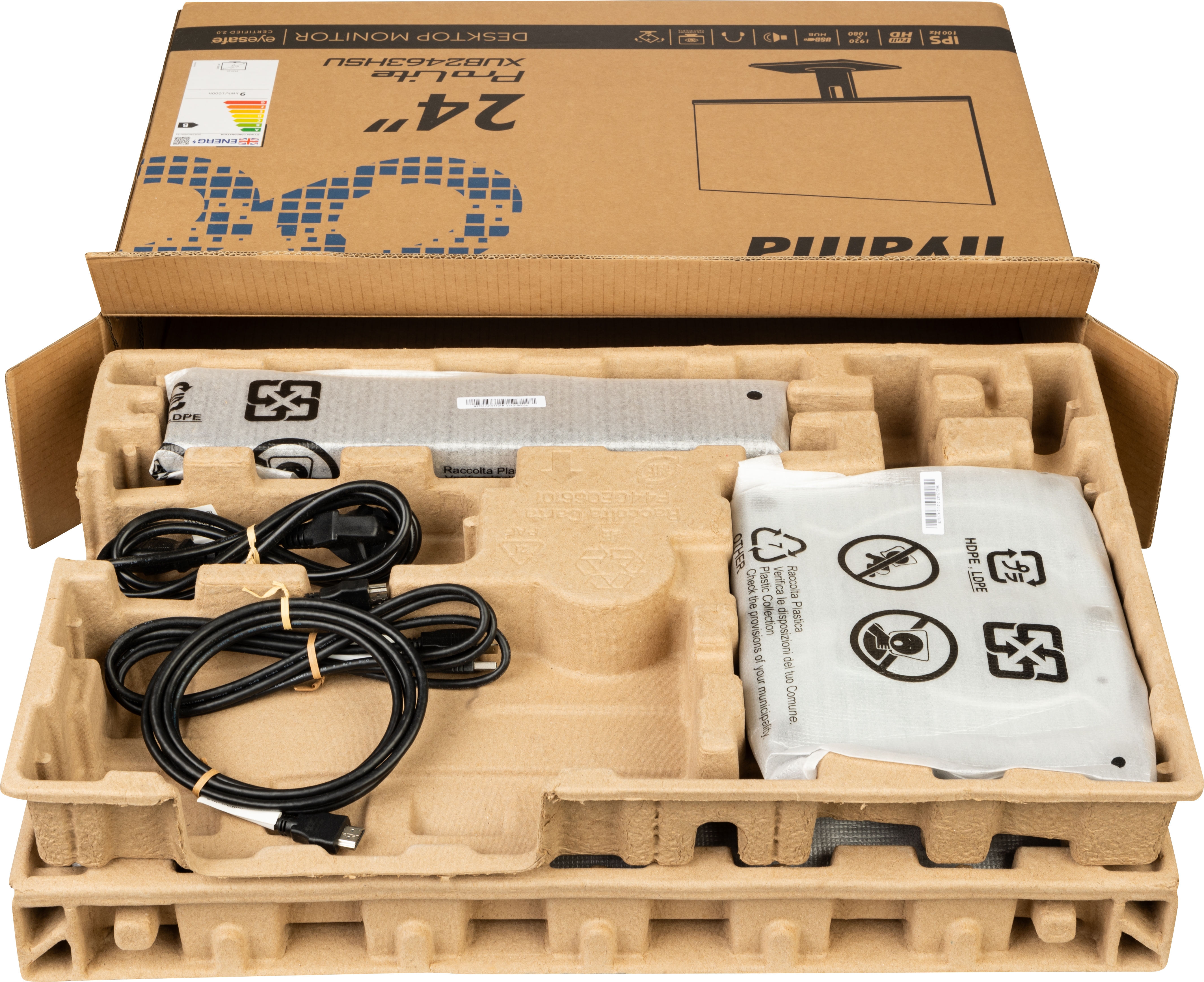 iiyama XUB2463HSU-B1 24 inch IPS Full HD-paneel met energieklasse B