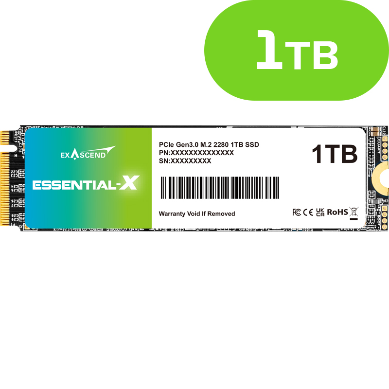 1TB Exascend Essential-X PCIe M.2 2280 SSD ES1TSSDM2NAU