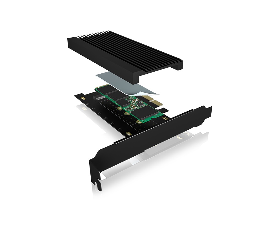 ICY BOX PCIe extension card with heat sink, M.2 NVMe SSD to PCIe 4.0 x4 IB-PCI208-HS