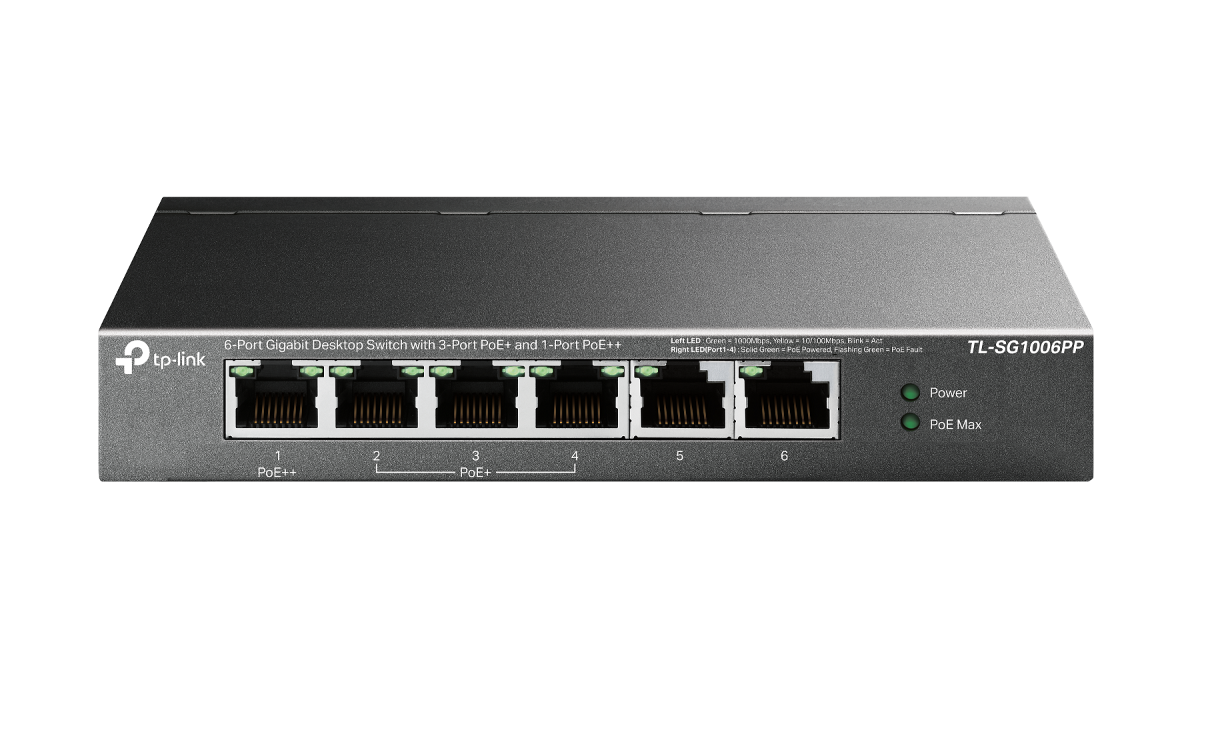 TP-Link 6-Port Gigabit Desktop Switch TL-SG1006PP  TP-Link 6-Port Gigabit Desktop Switch TL-SG1006PP