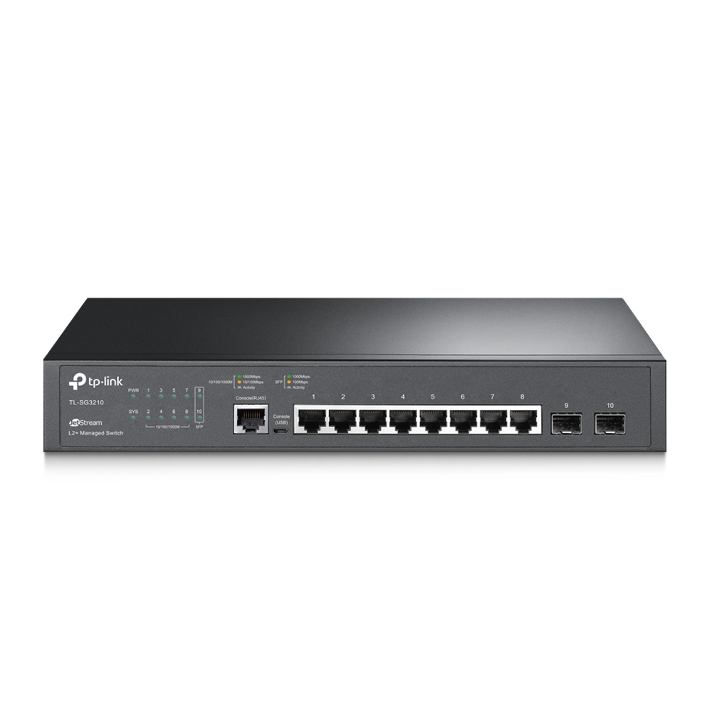 TP-Link JetStream 8-Port Gigabit L2+ Managed Switch with 2 SFP Slots TL-SG3210