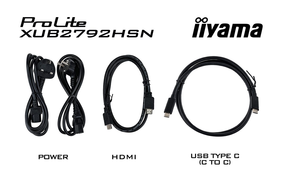 iiyama ProLite XUB2792HSN-B5 27'' IPS met USB-C-dock en RJ45 (LAN) zwart monitor