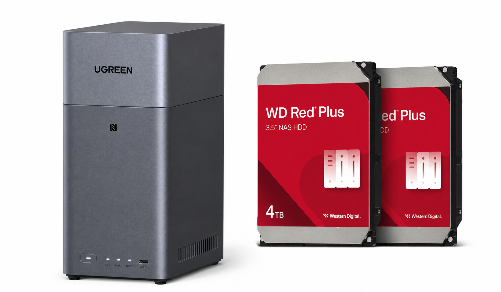 Ugreen DH2300 WD RED Plus 8TB (2X 4TB)