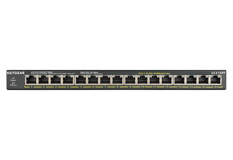 Netgear 16x10/100/1000 PoE+ unmanaged switch GS316PP-100EUS