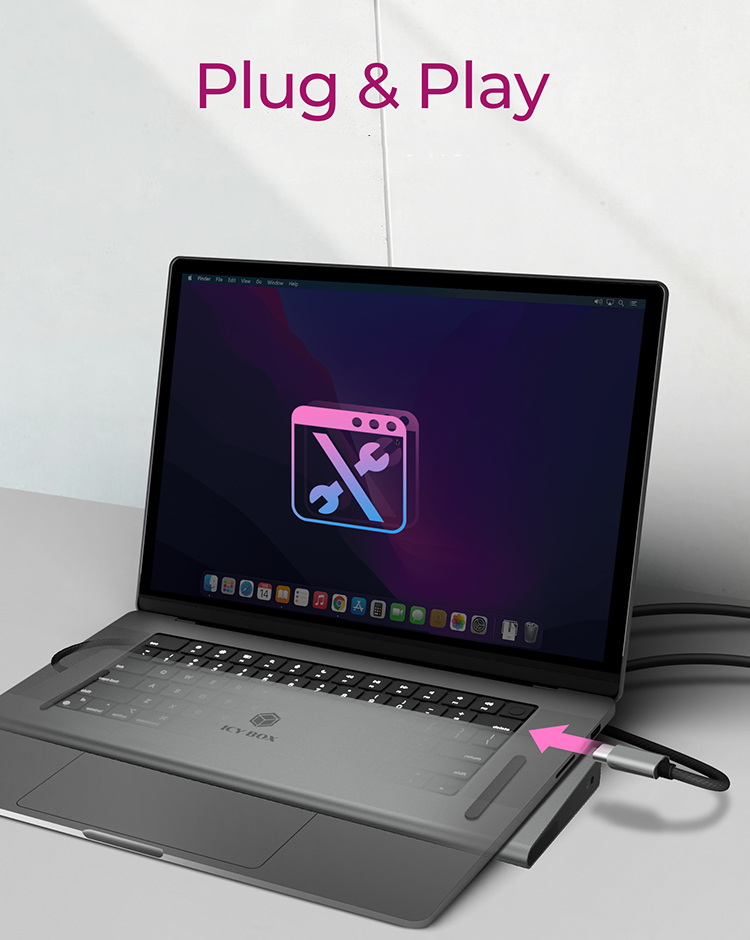 ICY BOX USB Type-C Notebook DockingStation met 3x video output IB-DK2106-C