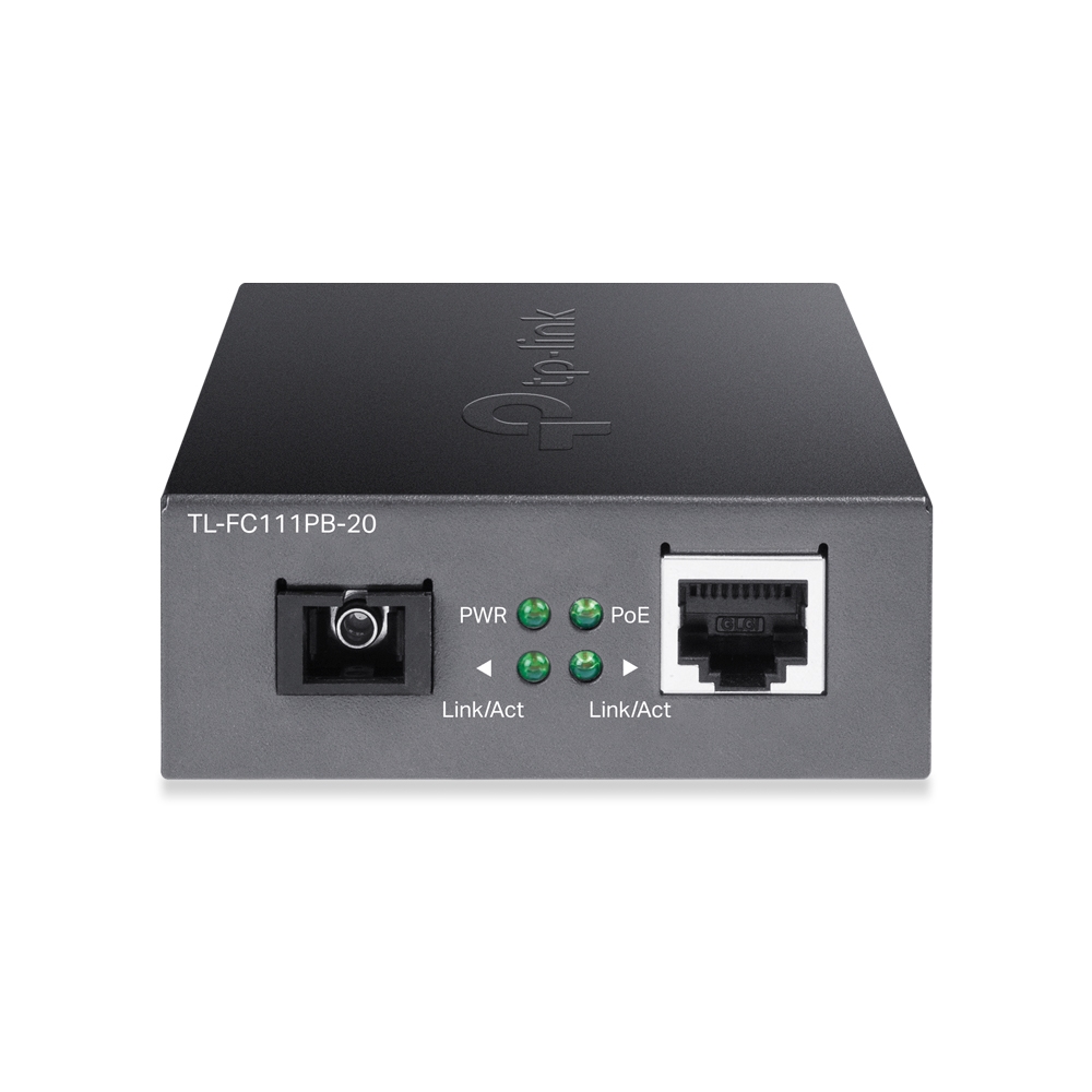 TP-Link 10/100Mbps WDM Media Converter 1-Port PoE TL-FC111PB-20