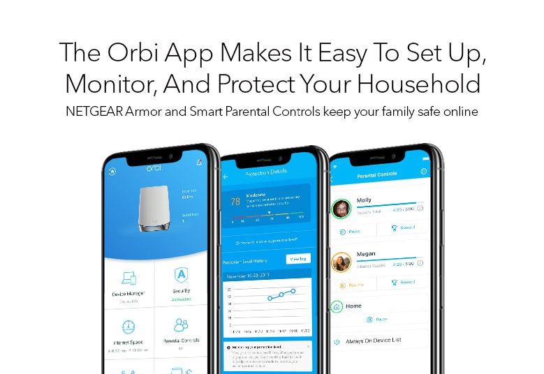 Netgear Orbi Wifi-systeem 1GbE, 2.5GbE - Wi-Fi 6 - Tri-Band RBS760-100EUS