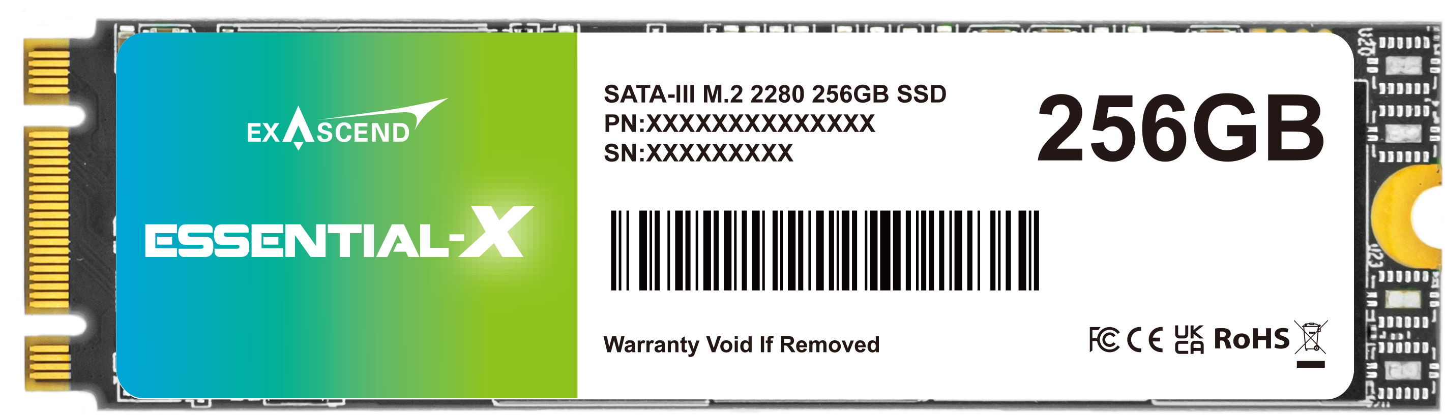 256GB Exascend Essential-X SATA3 M.2 2280 SSD ES256GSSDM2SAU