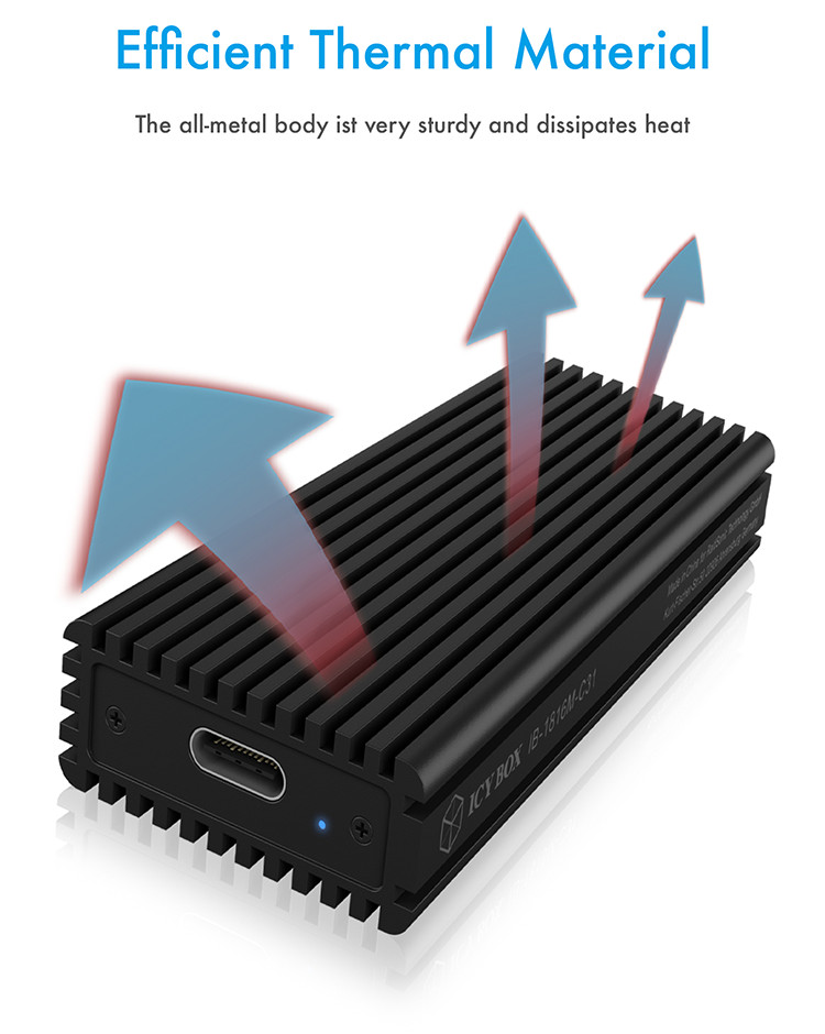 ICY BOX  Behuizing voor 1x NVMe SSD IB-1816M-C31