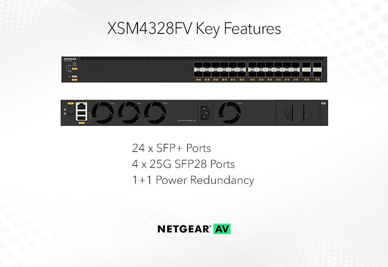 Netgear L3 24x10 Gigabit SFP+ + 8x25 Gigabit SFP28 managed switch M4350-24F4V XSM4328FV-100NES