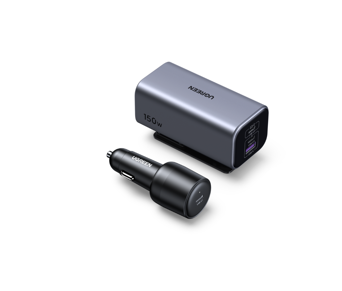 UGREEN 150W USB-C Car Charger with Extended USB-A + 2 USB-C Charging Hub 35571