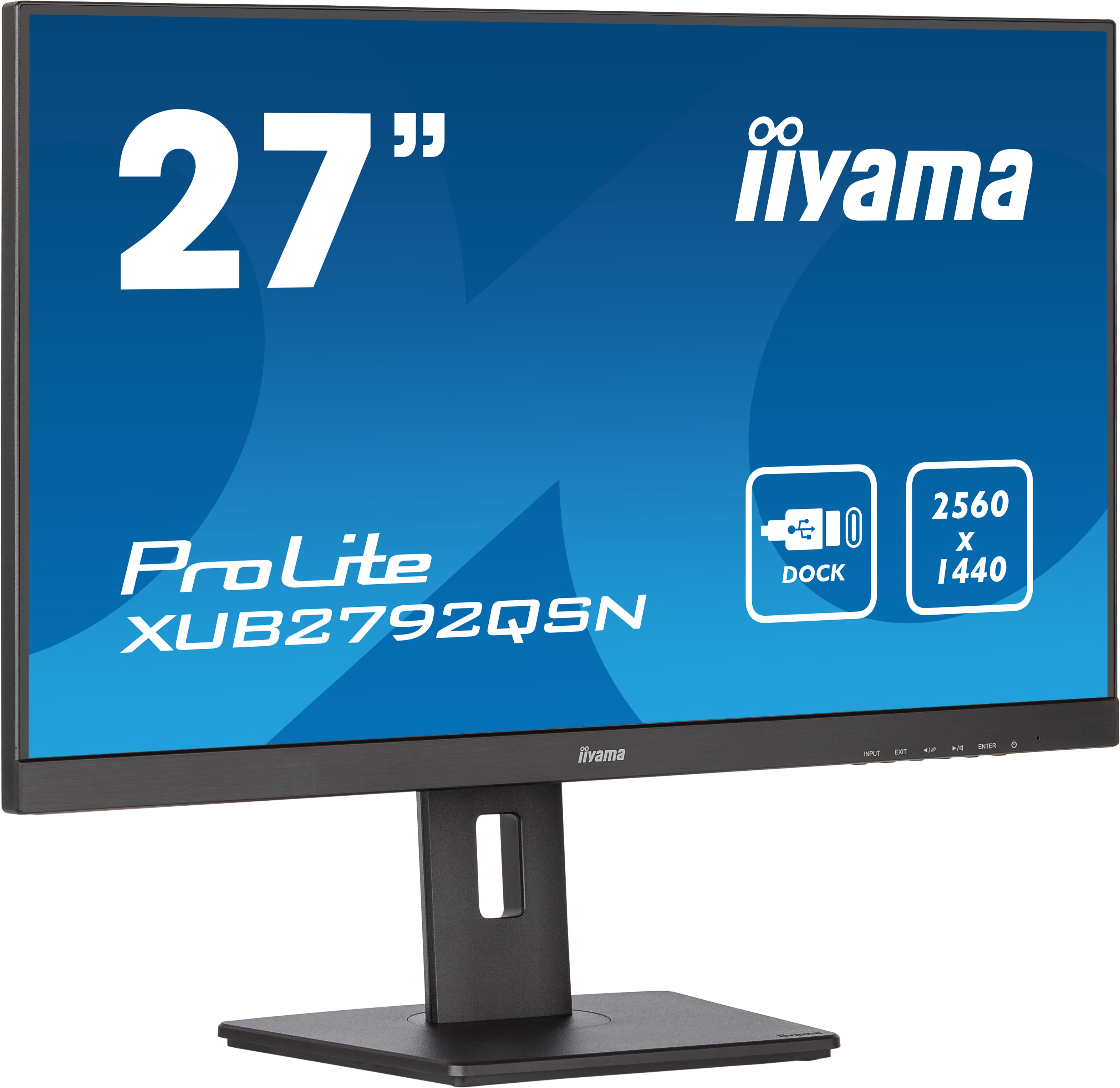 iiyama ProLite XUB2792QSN-B5 27 inch WQHD IPS met USB-C-dock en RJ45 (LAN) zwart 