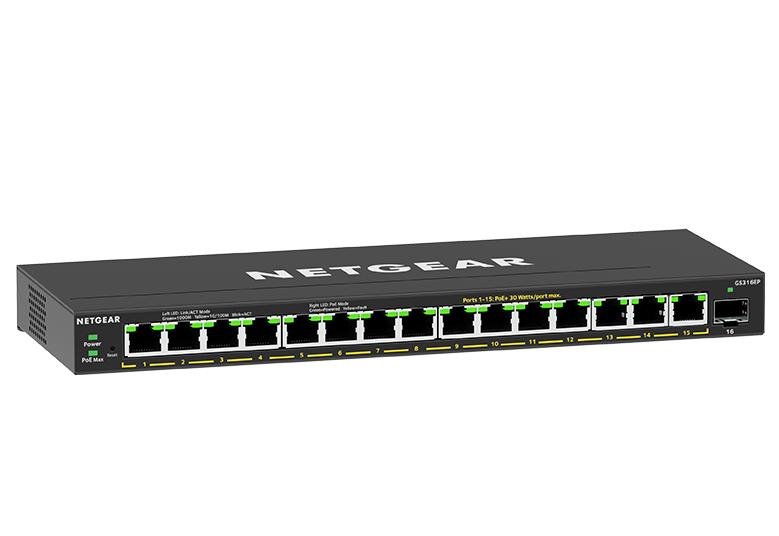 Netgear GS316EP-100PES Plus 15 port PoE+ (180 W) Managed Switch