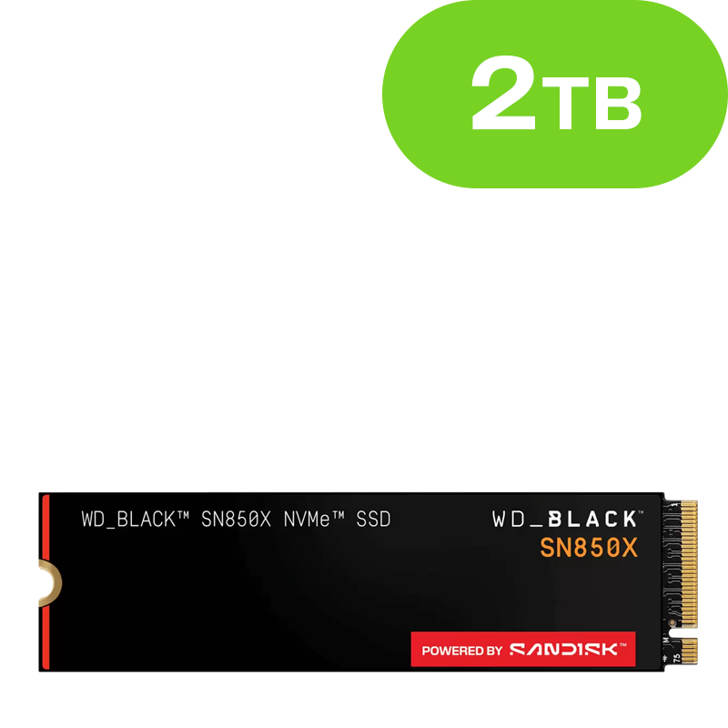 2TB Western Digital SN850X SSD M.2 2280 PCIe 4.0 x4 (NVMe) WDS200T2X0E