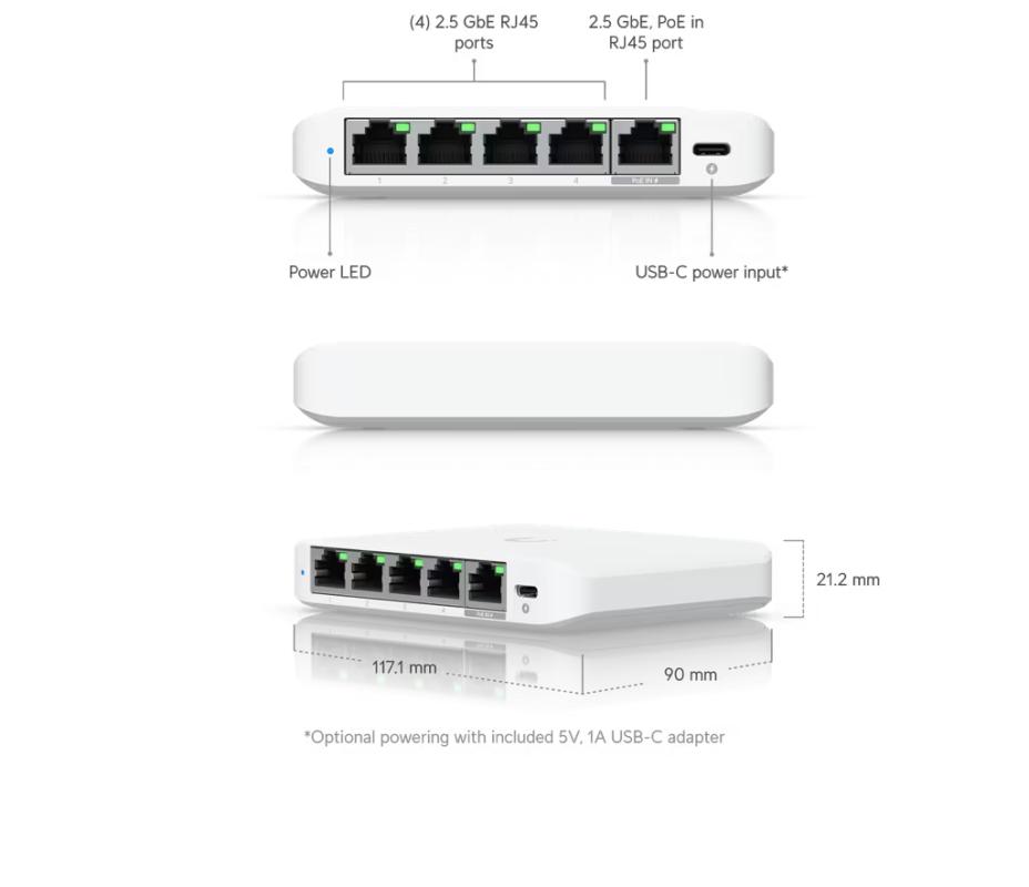 Ubiquiti UniFi Switch Flex Mini 2.5G 5 poort