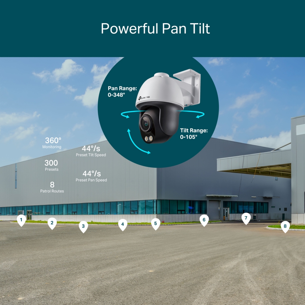 TP-Link 4MP Outdoor ColorPro Night Vision Pan Tilt Network Camera VIGI C540S(4MM)