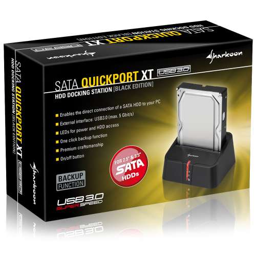Sharkoon SATA QuickPort XT USB 3.0 V2 Zwart