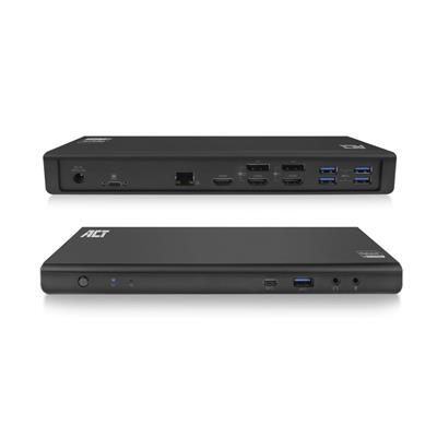 ACT USB-C Dockingstation 4K, voor 2 of 3 HDMI/DisplayPort monitoren AC7048
