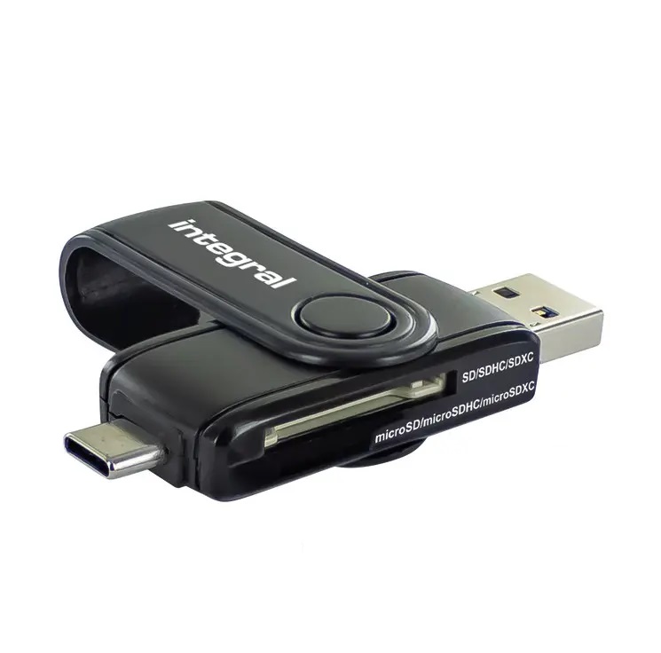 Integral SD/microSD Card Reader USB3.1 + Type-C