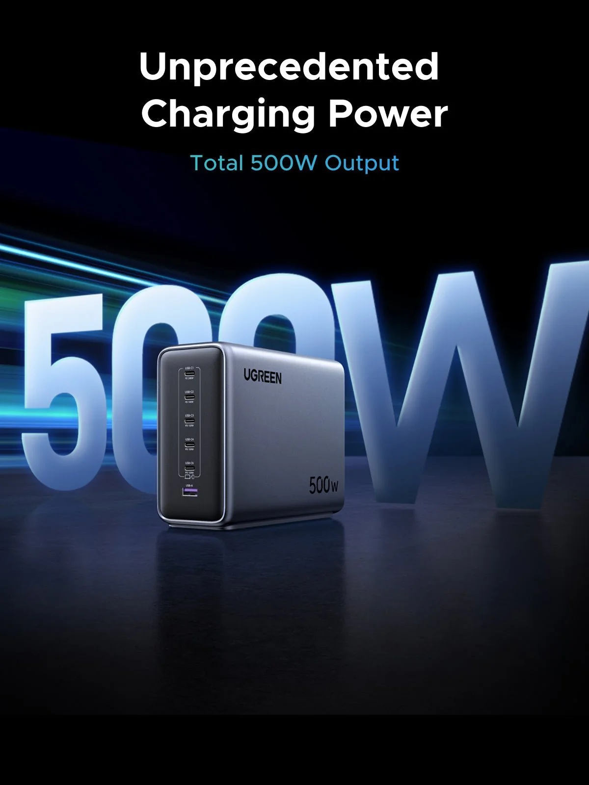 UGREEN 500W 6-Port GaN Desktop Fast Charger EU 55550B
