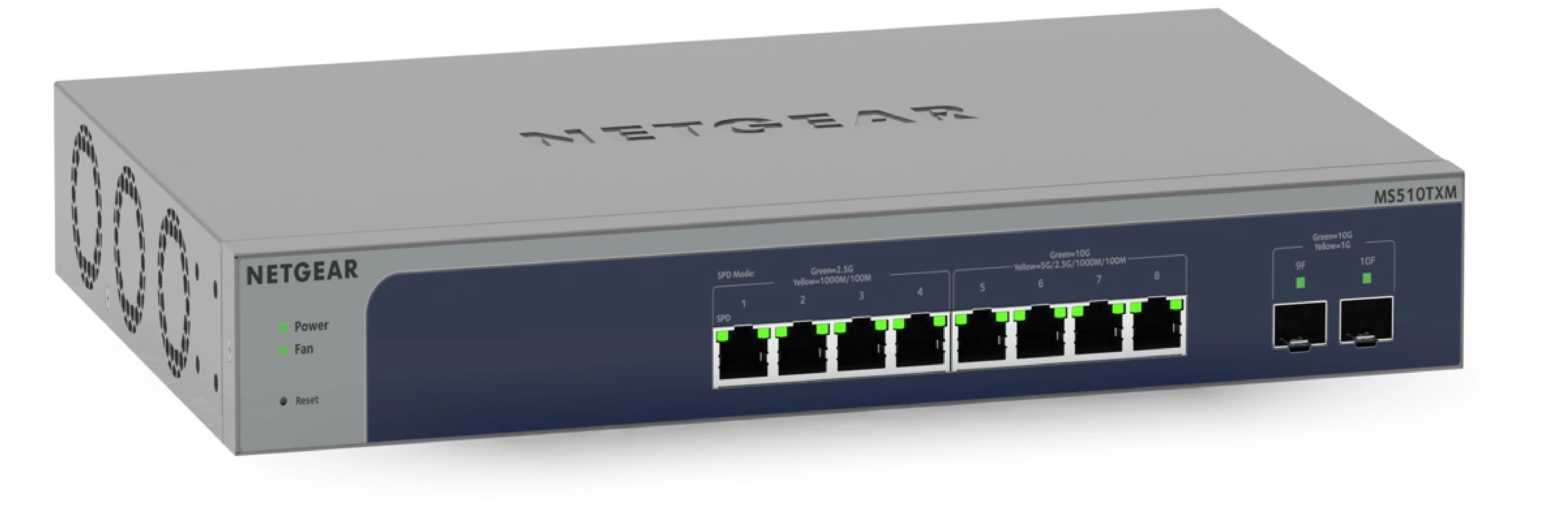 Netgear 10Port Switch 8-Port Multi-Gigabit/10G Ethernet Smart Managed MS510TXM