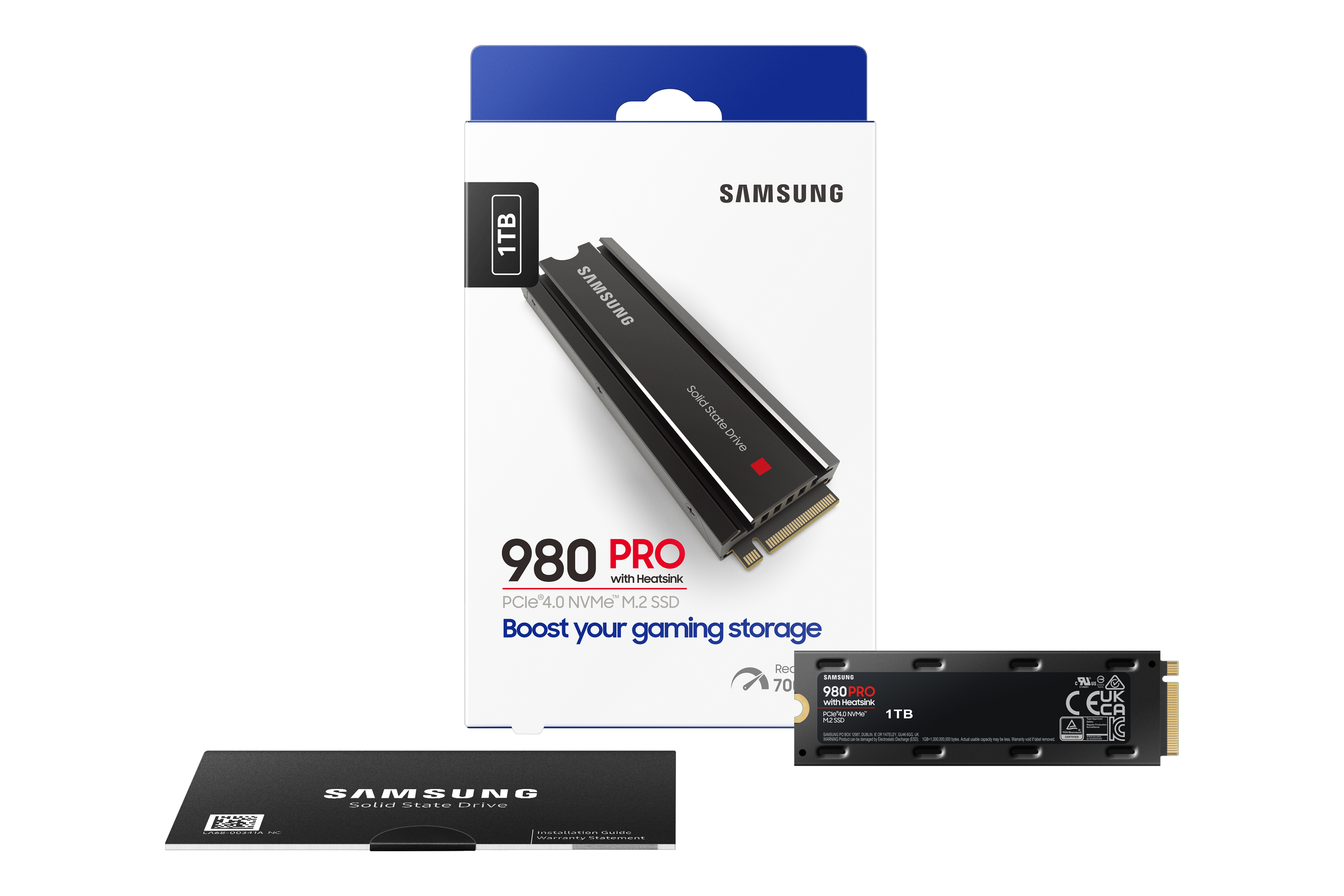 1TB Samsung M.2 PCIe 4.0 x4 NVMe 1.3 SSD 980 PRO (Heatsink) MZ-V8P1T0CW