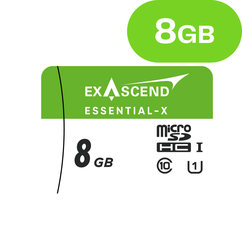 8G Exascend Essential-X micro SD card ES008GTFC1MP