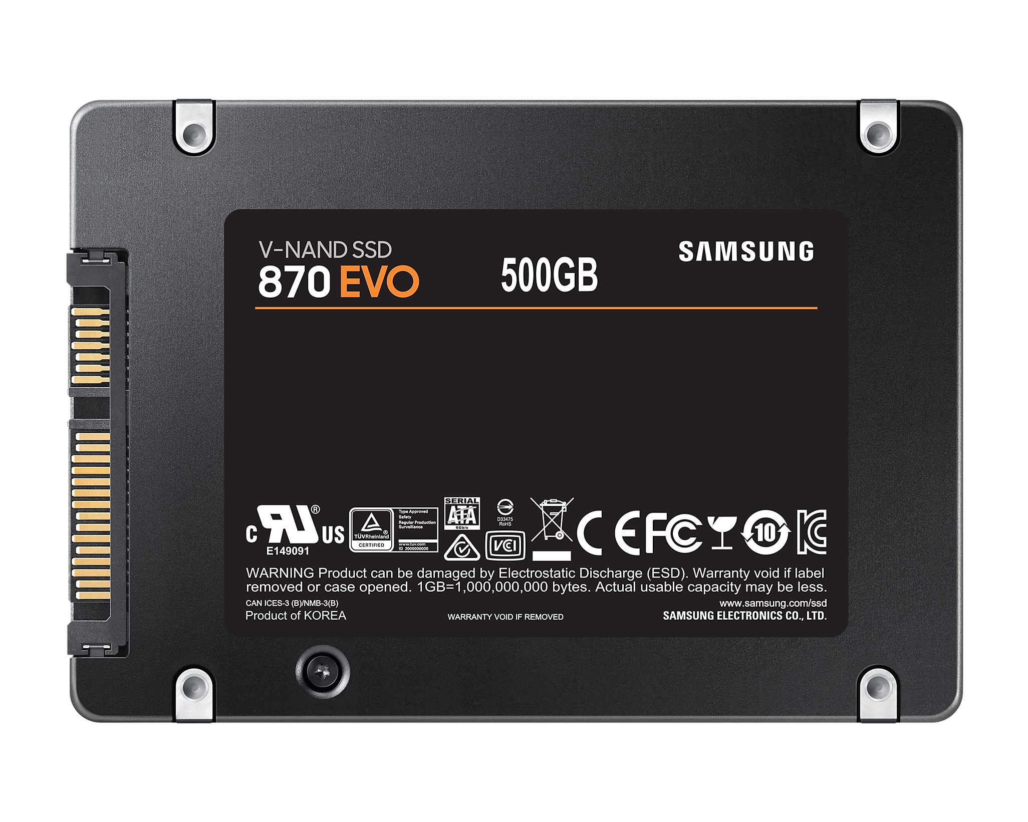 500GB Samsung 2.5 inch SATA SSD 870 EVO MZ-77E500B/EU