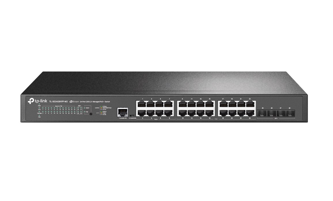 TP-Link 24-Port 2.5GBASE-T and 4-Port 10GE SFP+ L2+ Managed Switch TL-SG3428XPP-M2 