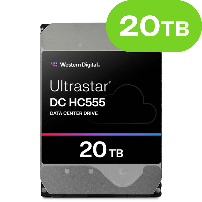20TB Western Digital Ultrastar DC HC555 (SATA 6Gb/s) WUH722020CLE6L4 512e SE NP3
