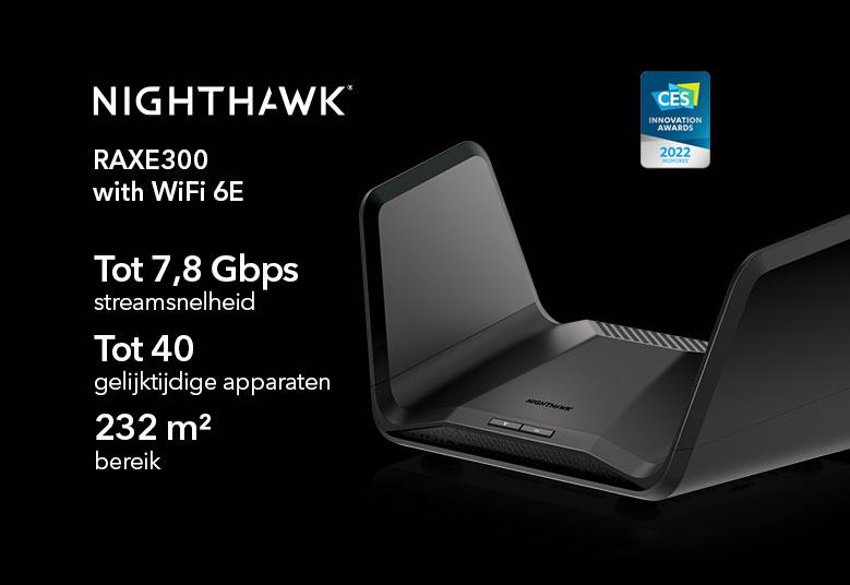 Netgear Nighthawk wireless Wi-Fi 6E 1GbE, 2.5GbE multiband router RAXE300-100EUS