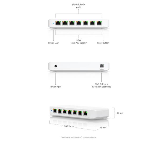 Ubiquiti UniFi Switch Ultra 60W 8-port PoE+ USW-Ultra-60W