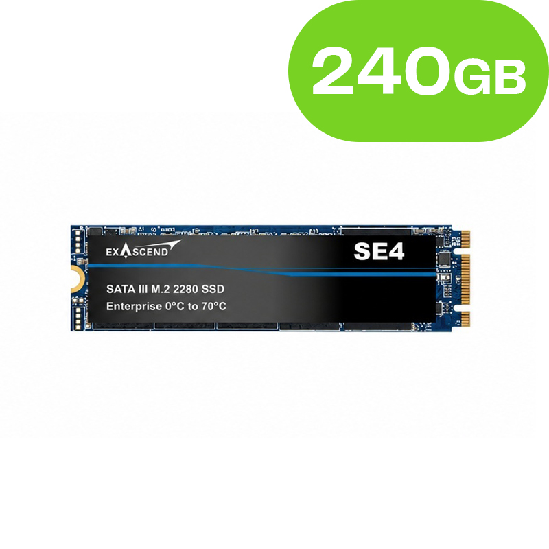 240GB Exascend SE4 NAND Flash SSD Enterprise SATA3 M.2 2280 3D TLC