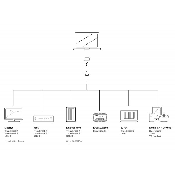 CalDigit Thunderbolt 4 / USB 4 Cable 2 meter  TB4-A20B-540